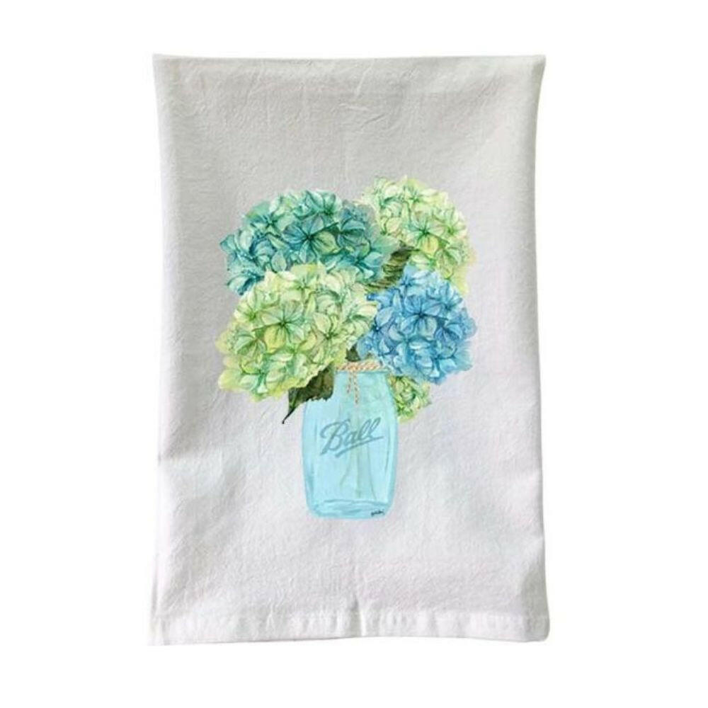 Bath Linen, Hydrangeas Ball Jar Towel for Daily Bathroom Routines and Guest Baths, Designed for Home Bathrooms and Everyday Care image 1