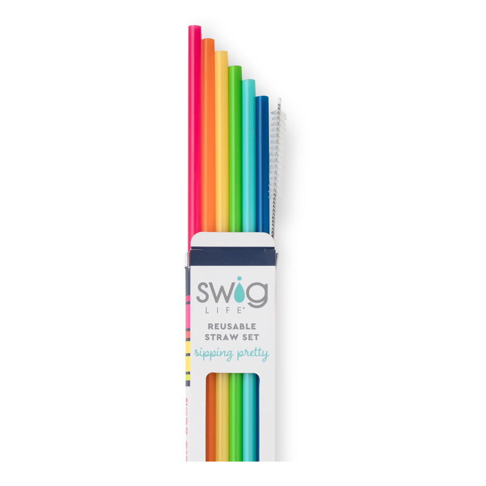Reusable Straw Kit, Rainbow Set, Dishwasher-Safe Care for Tumblers, Smoothies and Everyday Drinks image 1