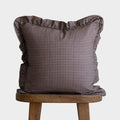 Decorative Pillow Cover Set, Plum Mini Gingham Ruffle 18" 20" 22", Machine-Washable Care for Bedroom Styling and Living Room Decor image 1