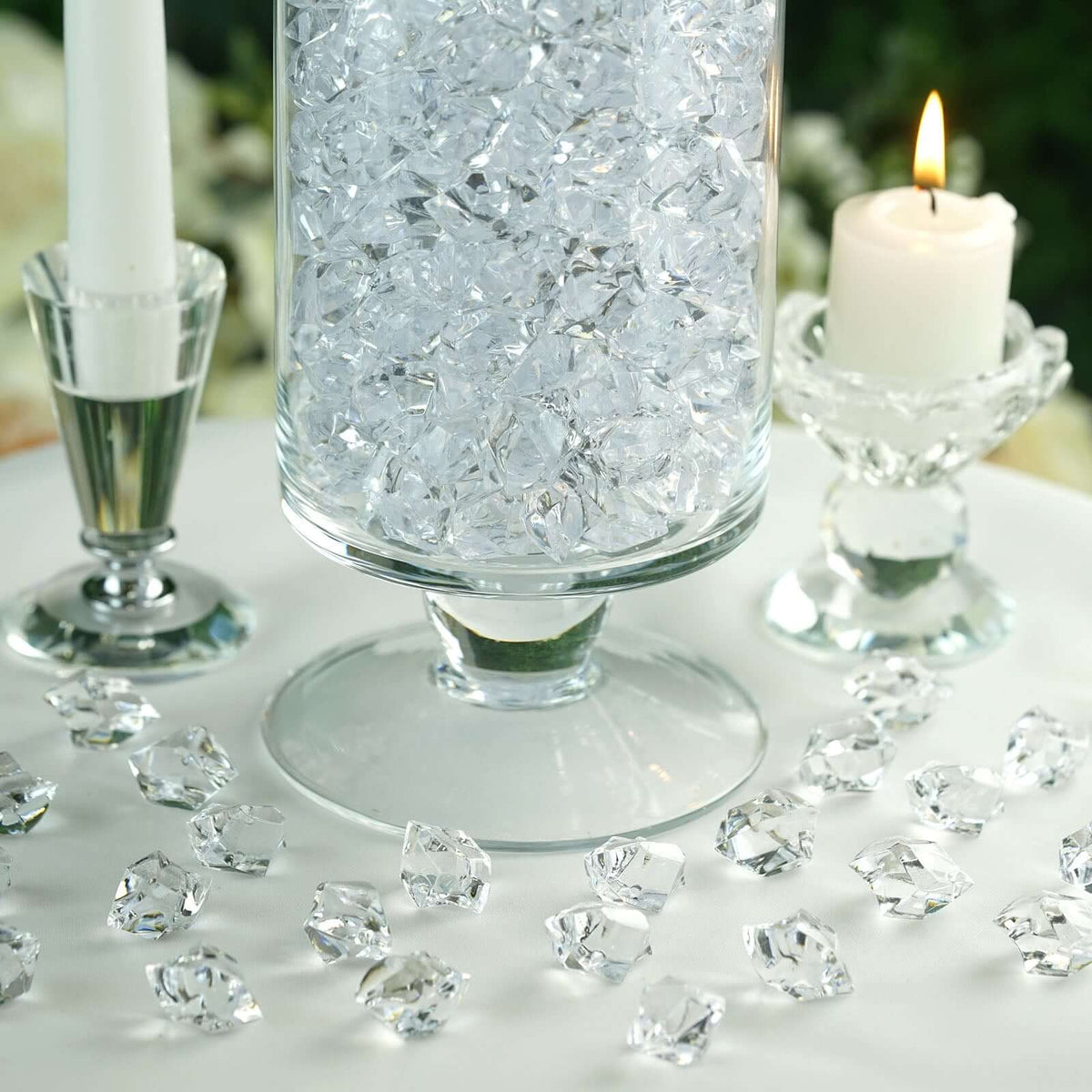 Decorative Vase, 300 Pcs Clear Acrylic Ice Bead Fillers Large for Flowers, Shelves and Living Spaces image 1