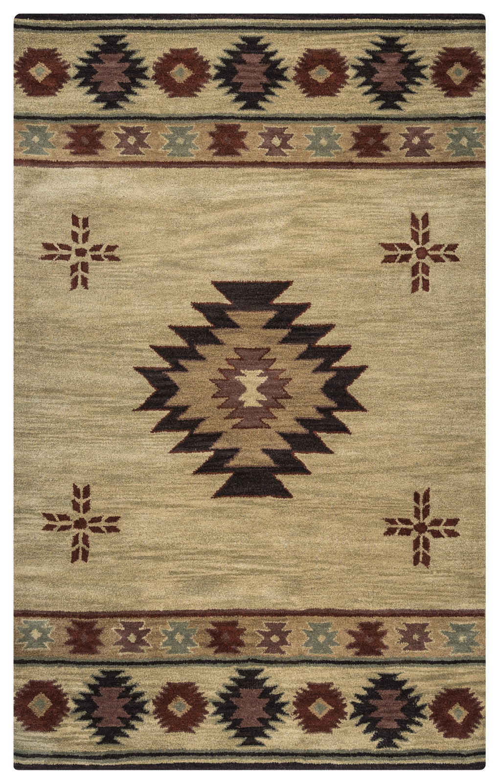 Area Rug, Southwest SU2007 Khaki for Hallways, Dining Spaces and Home Decor, 12 Size Options image 1