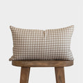 Decorative Pillow Cover Set, Tan Gingham Lumbar 12x20" 12x40", Lightweight Design for Bedroom Styling and Living Room Decor, 2 Size Options image 1
