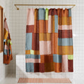 Bathroom Accessory, End Bits Linen Shower Curtain in Rose for Guest Baths and Daily Bathroom Routines image 1