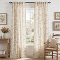 Window Curtain, Amelie Floral Linen Blend Curtains (2 Panels), Machine-Washable Care for Bedrooms, Living Rooms and Home Privacy image 1