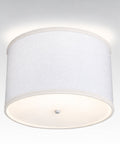 Ceiling Light Conversion Kit, 14"W White Fabric Drum for Existing Center-Post Dome Fixtures and Home Ceiling Lighting image 1