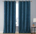 Window Curtain, Versailles Lattice Flocked 100% Blackout, Machine-Washable Care for Bedrooms, Living Rooms and Home Privacy image 1