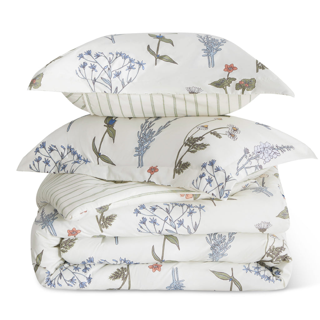 Bed Comforter, Retro Botanical Set for Everyday Bedding and Comfortable Sleep, 4 Sizes and 9 Colors image 1