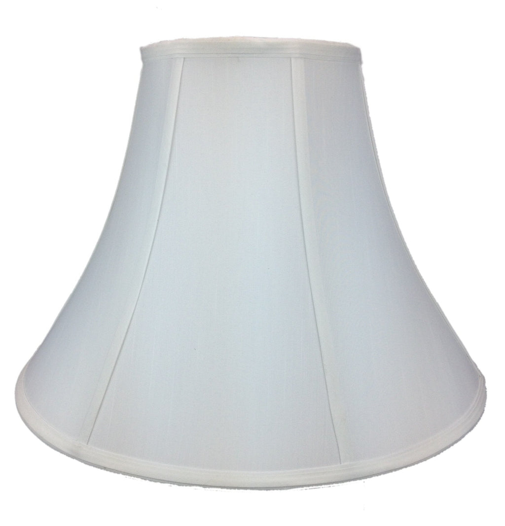Fabric Lamp Shade, 17"W x 13"H White Bell Shantung for Lamp Replacement, Reading Corners and Living Spaces image 1
