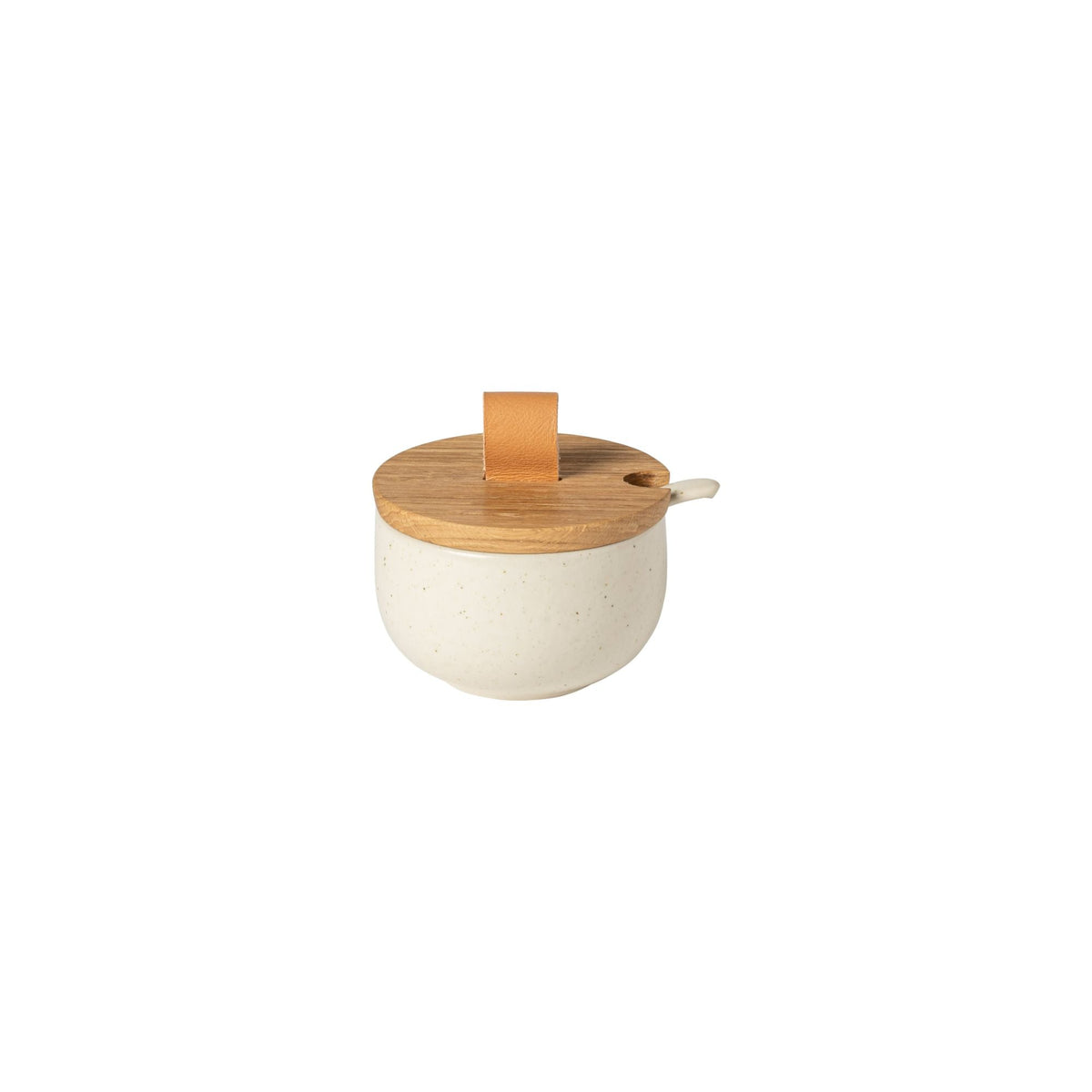 Dinnerware, Sugar Bowl with Spoon and Wood Lid Pacifica for Family Dining, Serving and Entertaining image 1