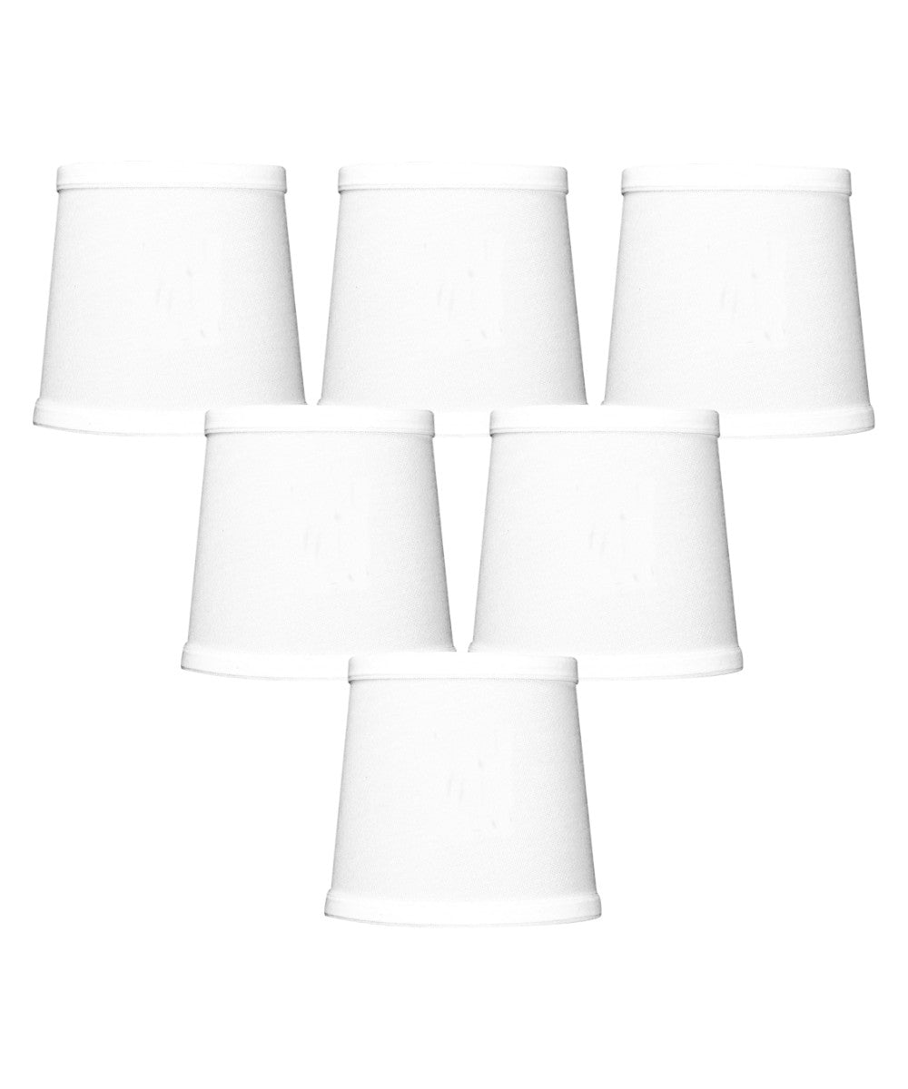 Fabric Lamp Shade, 6"W x 5"H Set of 6 White Linen Drum Chandelier for Table Lamps, Floor Lamps and Soft Room Lighting image 1