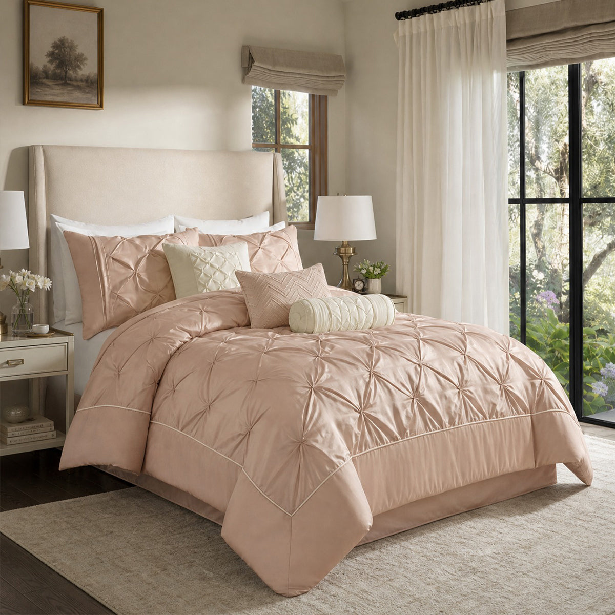 Bed Comforter, Laurel 7 Piece Tufted Set, Machine-Washable Care, Hypoallergenic Comfort for Year-Round Bedroom Comfort and Restful Sleep image 1
