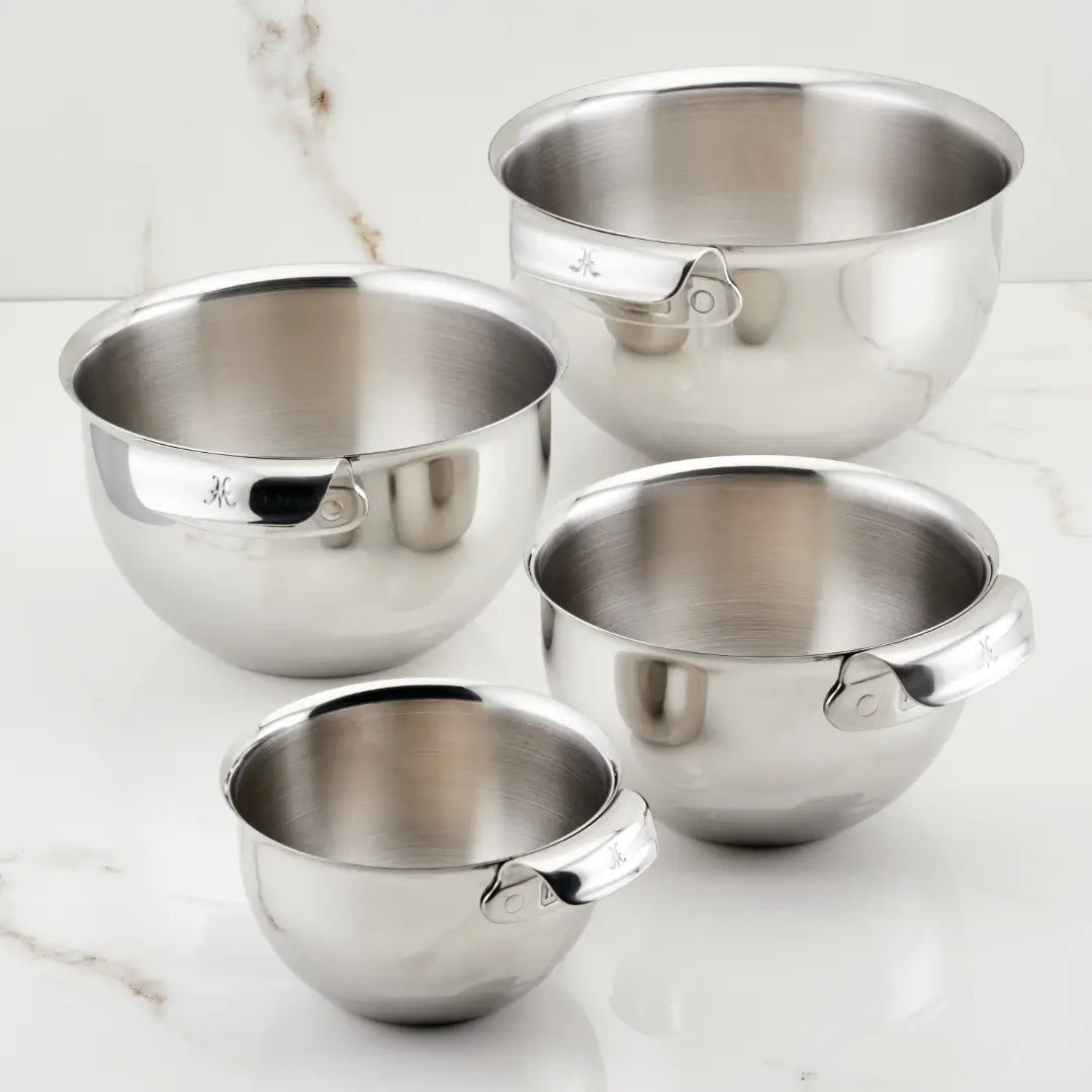 Salad Serving Bowl, Stainless Steel Mixing Set, 4 Piece, Dishwasher-Safe Care for Dining Tables, Entertaining and Everyday Serving image 1