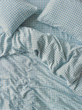 Duvet Cover, Warm Blue Gingham 100% Linen for Everyday Bedding, Guest Bedrooms and Comforter Protection, 3 Size Options image 1