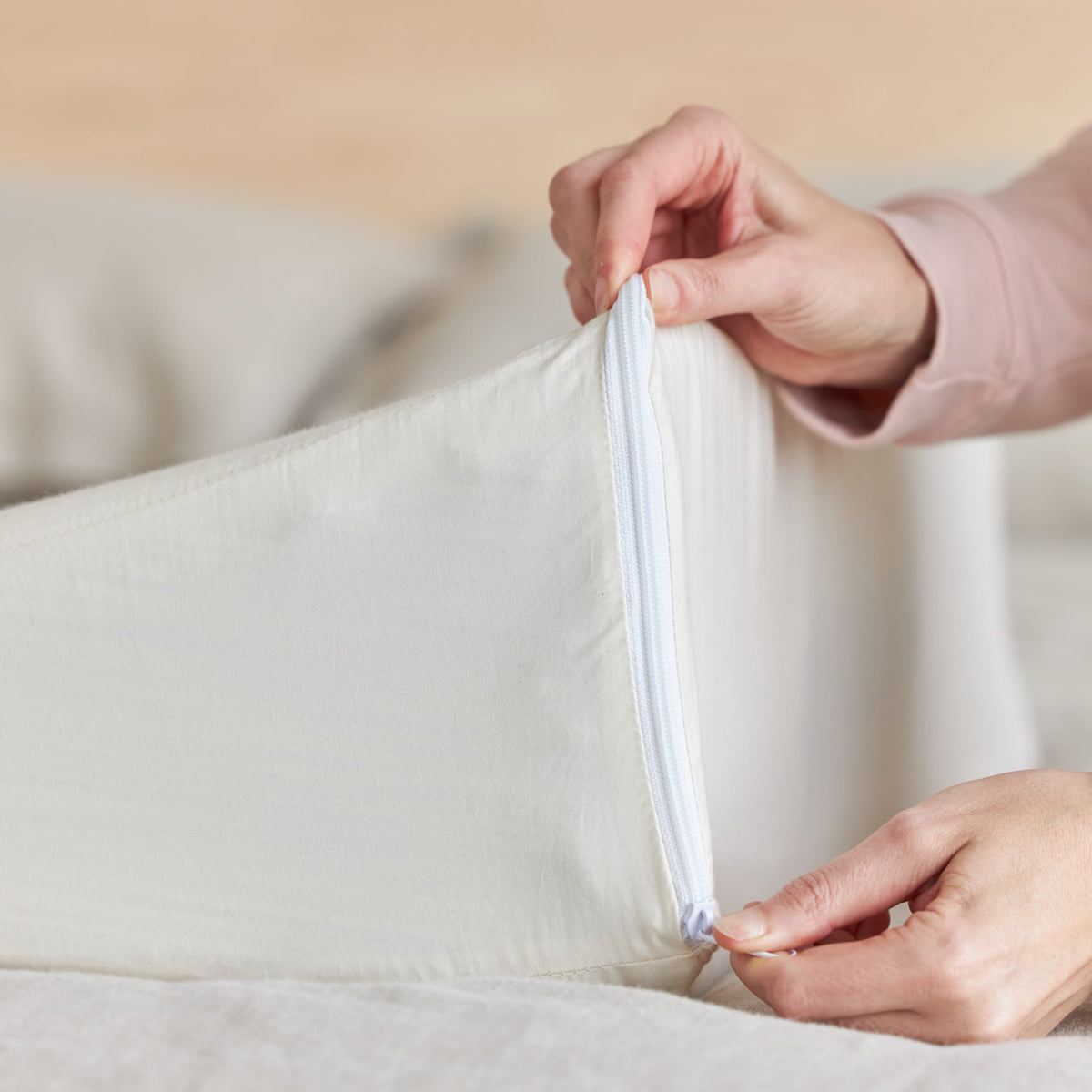 Pillowcase, Organic Wedge for Everyday Bedding and Bedroom Refreshes, 2 Sizes and 2 Colors image 1
