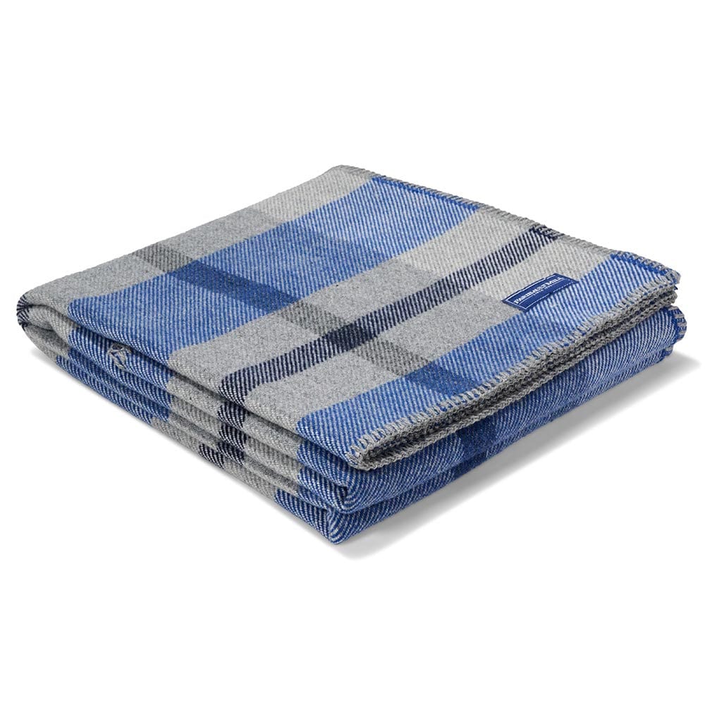Cozy Throw Blanket, Northfield Plaid Wool Blue for Sofas, Beds and Relaxing at Home, Designed for Everyday Home Use image 1