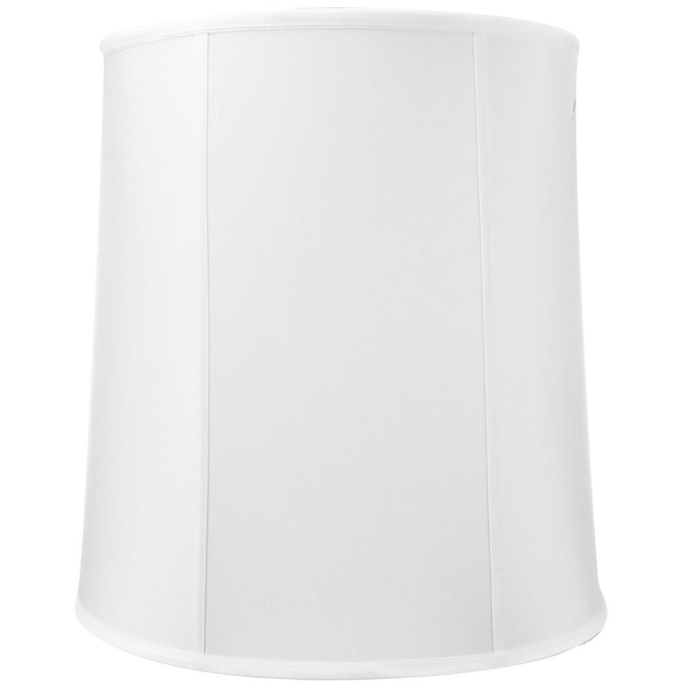 Fabric Lamp Shade, 16x18x19 White Shantung Tall Drum for Table Lamps, Floor Lamps and Soft Room Lighting image 1