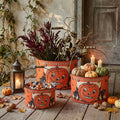Seasonal Home Decor, Vintage Style Happy Halloween Bucket Choose for Holiday Displays, Shelves and Festive Rooms, 3 Size Options image 1
