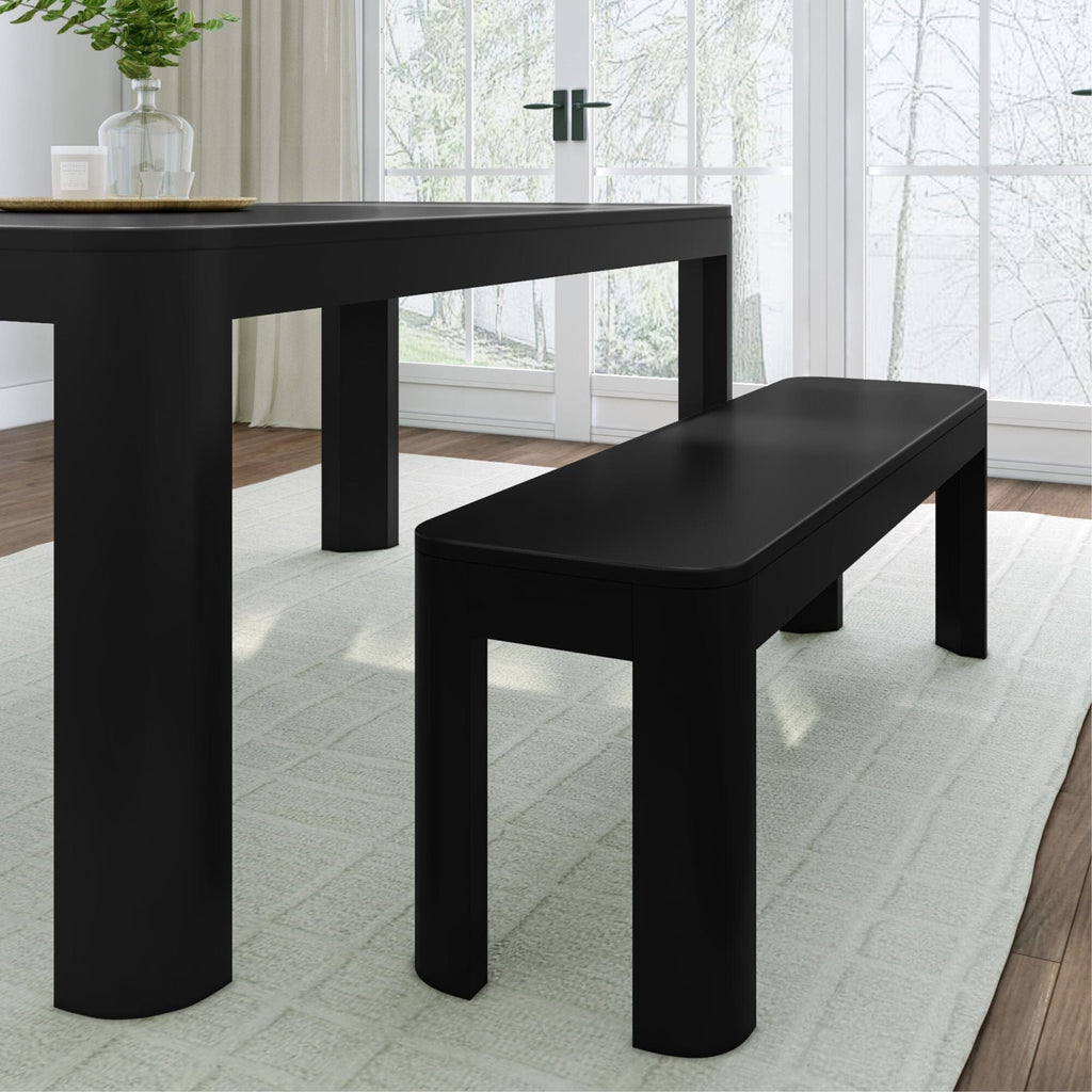 Dining Bench, Contour 58" for Dining Tables, Family Meals and Kitchen Seating, 2 Sizes and 3 Colors image 1