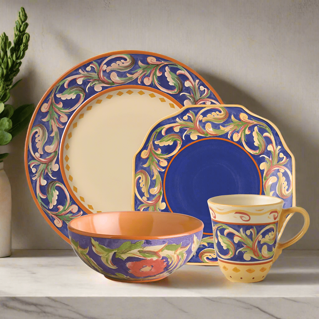 Dinnerware, Villa della Luna Blue Set, Ceramic Construction, Dishwasher-Safe Care for Family Dining, Serving and Entertaining image 1