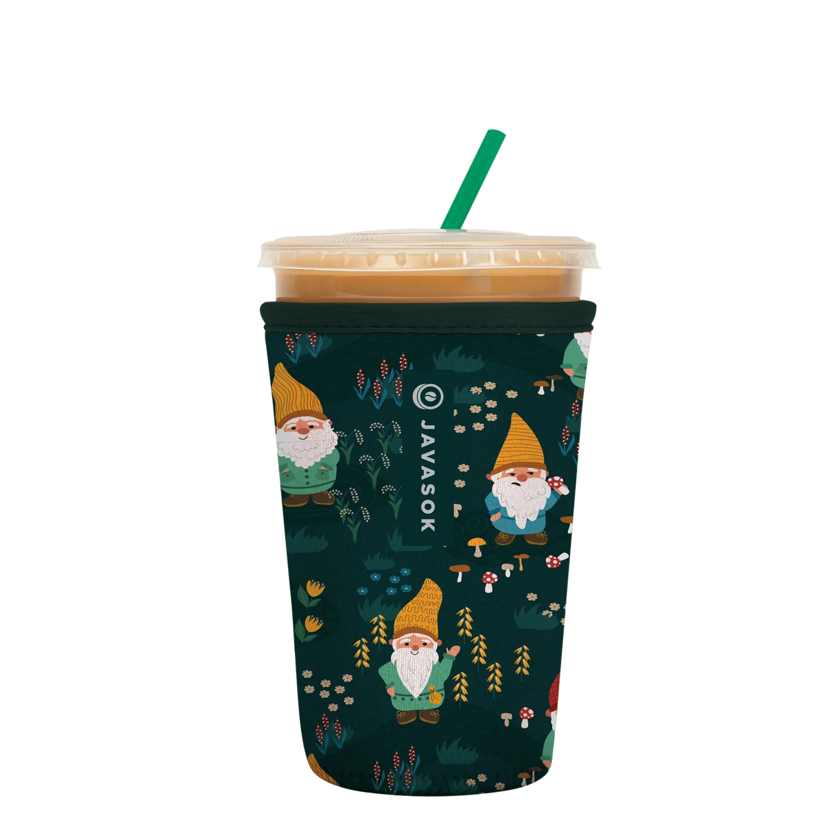 Reusable Cup Sleeve, Rollin' with my Gnomies, Neoprene Construction for Iced Coffee, Cold Drinks and Condensation Control, 3 Size Options image 1