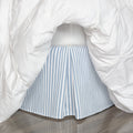 Bed Skirt, French Blue Striped Pleated for Bedroom Styling, Bed Bases and Underbed Coverage, 5 Size Options image 1