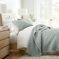 Bed Quilt, 3 Piece Floral Stitch Quilted Coverlet Set for Bedroom Layering and Everyday Bedding, 3 Sizes and 6 Colors image 1