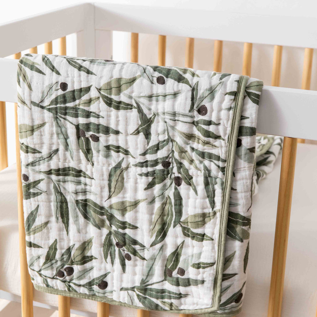 Bed Quilt, in 3 Layer GOTS Certified Organic Muslin, Breathable Construction for Guest Beds and Layered Bedroom Styling, 5 Color Options image 1
