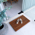 Teak Shower Mat, Durango Oiled with Wide End Slat 31.4″ x 19.6″, Lightweight Design for Indoor or Outdoor Showers, Bathrooms and Spa Areas image 1