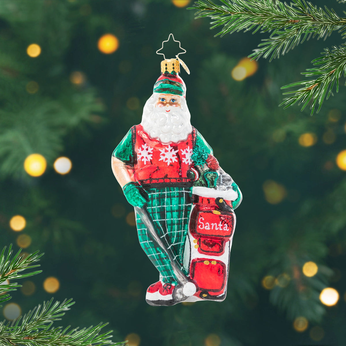 Seasonal Home Decor, Jolly Golfer Santa for Holiday Displays, Shelves and Festive Rooms, Designed for Everyday Home Use image 1