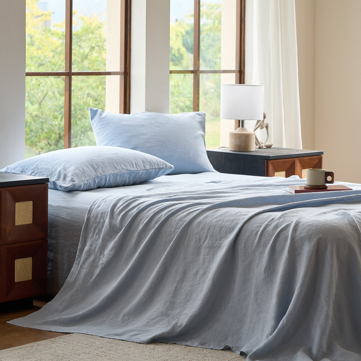Bed Sheet Set, LuxeWeave Linen, Breathable Construction, Hypoallergenic Comfort for Everyday Bedroom Comfort and Guest Rooms image 1