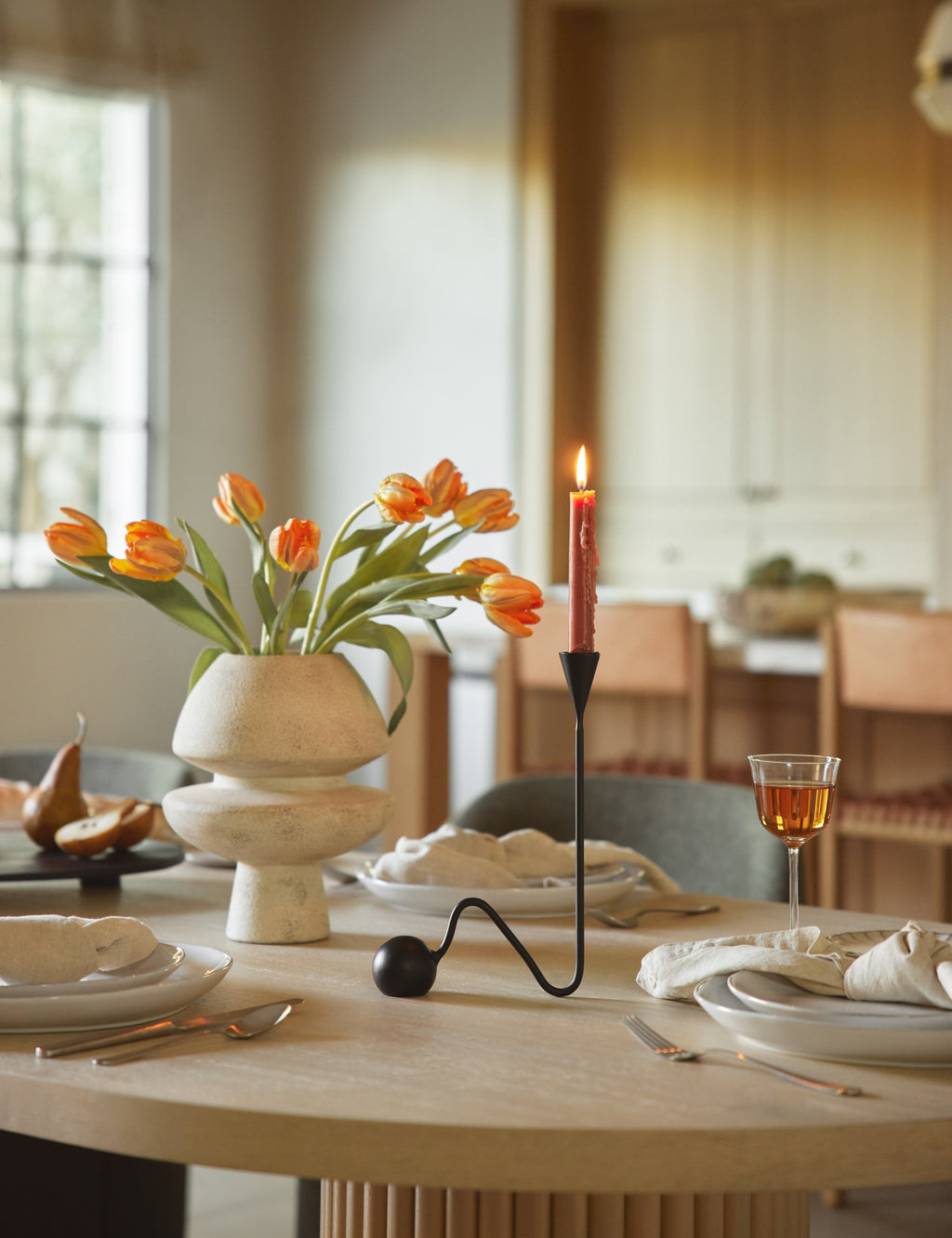 Candle Holder, Orb Candlestick for Dining Tables, Candle Arrangements and Home Decor, 2 Color Options image 1