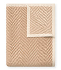 Cozy Throw Blanket, Harborview Herringbone Tan for Sofas, Beds and Relaxing at Home, 3 Size Options image 1