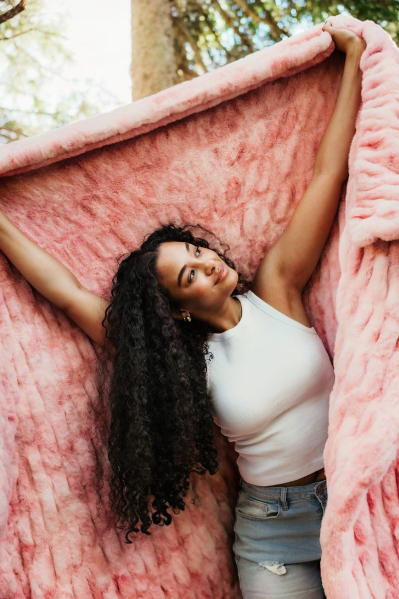 Cozy Throw Blanket, Hugs Cotton Candy Pink for Sofas, Beds and Relaxing at Home, 5 Size Options image 1
