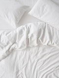 Duvet Cover Set, White 100% Linen, Breathable Construction for Guest Rooms and Everyday Bedroom Styling, 3 Size Options image 1