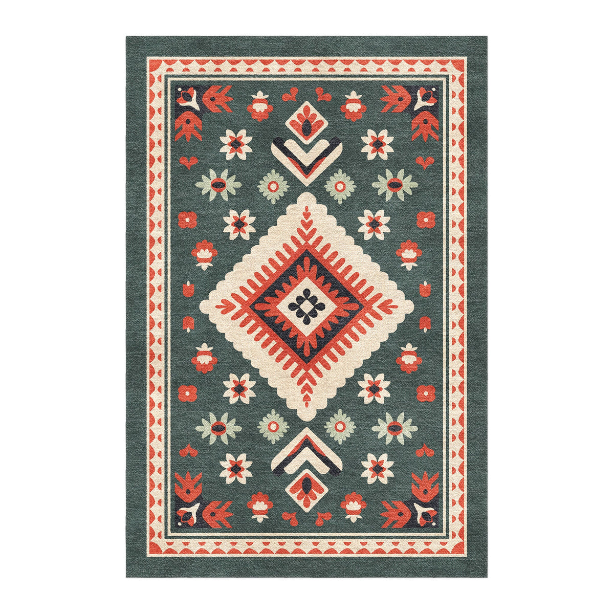 Area Rug, Solano Sage & Terracotta for Hallways, Dining Spaces and Home Decor, 10 Size Options image 1