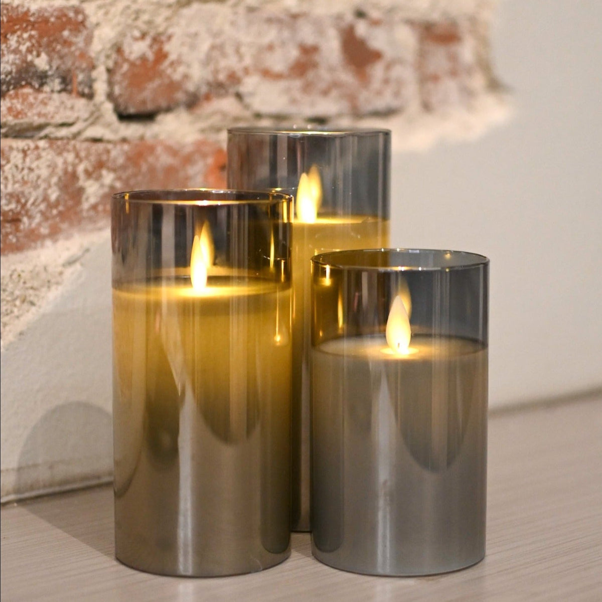 Flameless Candle, Smoke Moving LED Glass Set for Bedrooms, Living Rooms and Everyday Candlelight Ambience image 1