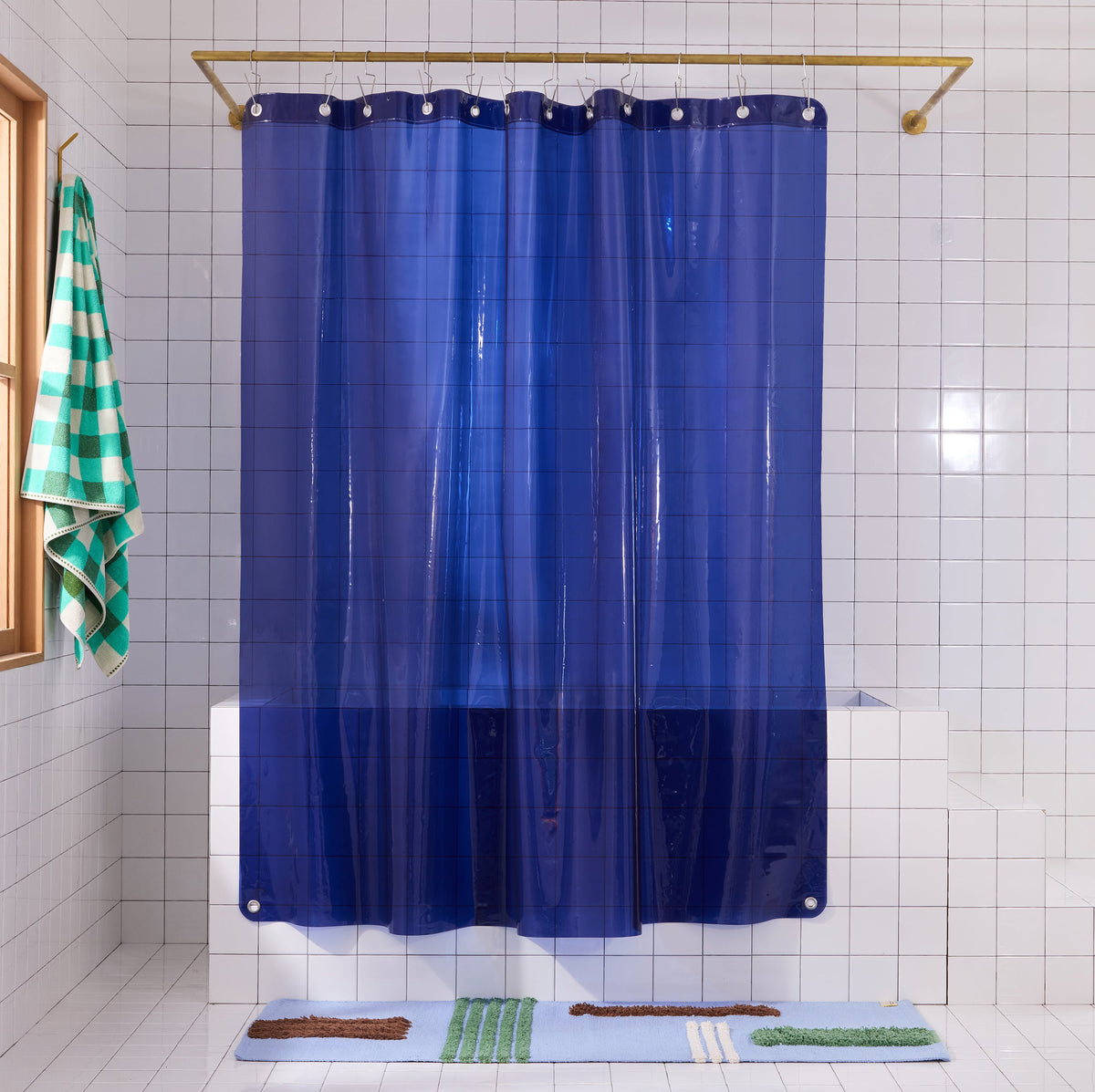 Bathroom Accessory, Sun Shower Navy for Vanity Organization and Everyday Bathroom Use, Designed for Guest Baths and Daily Bathroom Routines image 1