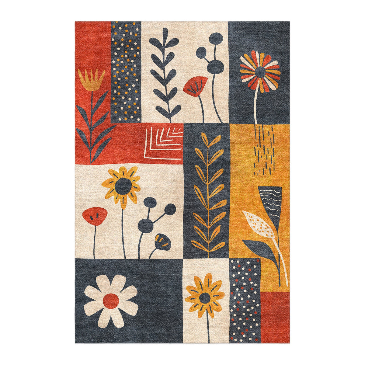 Area Rug, Midsummer Bloom Blue & Red for Hallways, Dining Spaces and Home Decor, 9 Size Options image 1