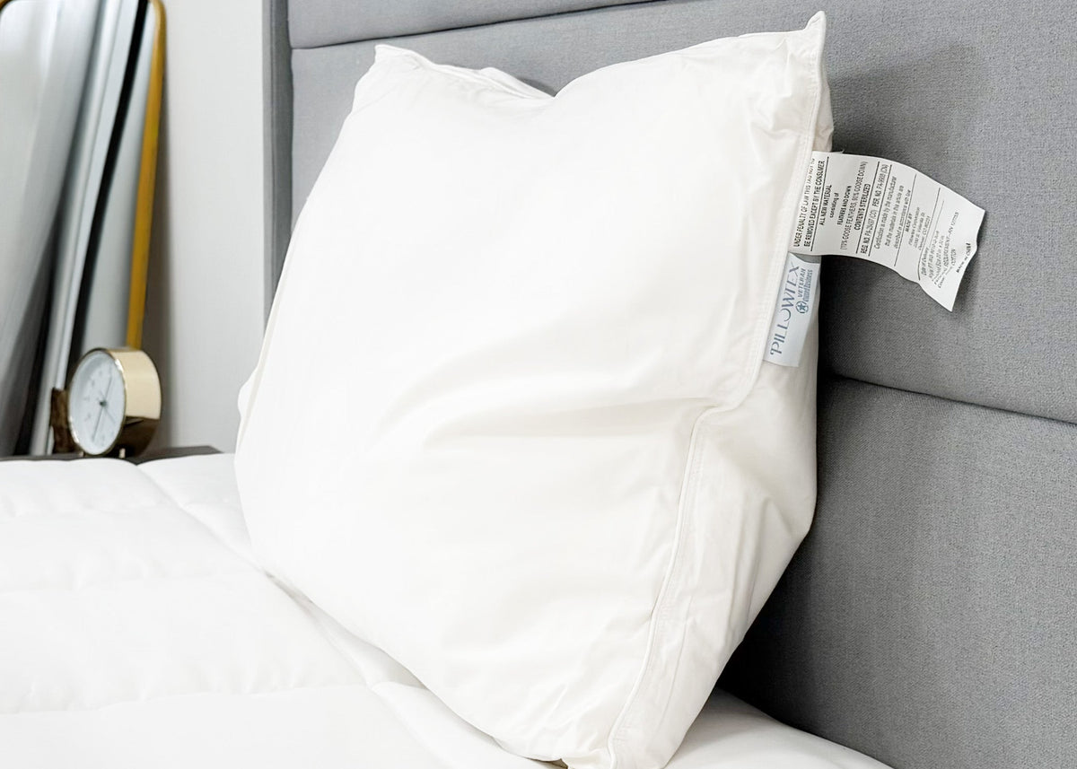 Bed Pillow, High End White Goose Down Soft Support for Sleeping, Reading and Bedroom Comfort, 3 Size Options image 1
