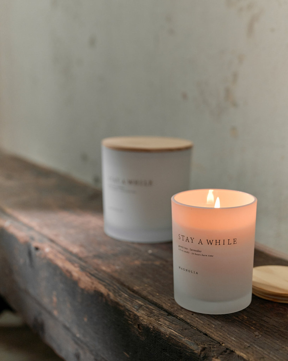 Decorative Candle, Stay a While for Entryways, Mantels and Everyday Home Ambience, 2 Size Options image 1