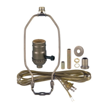 Portable Table Lamp, Brass or Bronze Finish Wiring Kit with Turn for Desks, Side Tables and Warm Room Lighting, 10 Options image 1