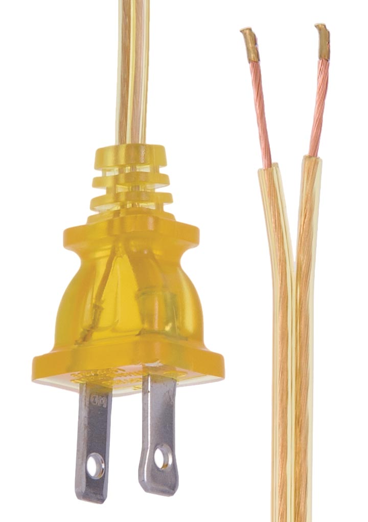 Lamp Cord Set, Clear Gold, 18 2 Plastic Covered Wire Sets for Fixture Wiring, Lamp Restoration and DIY Lighting Projects, 8 Options image 1