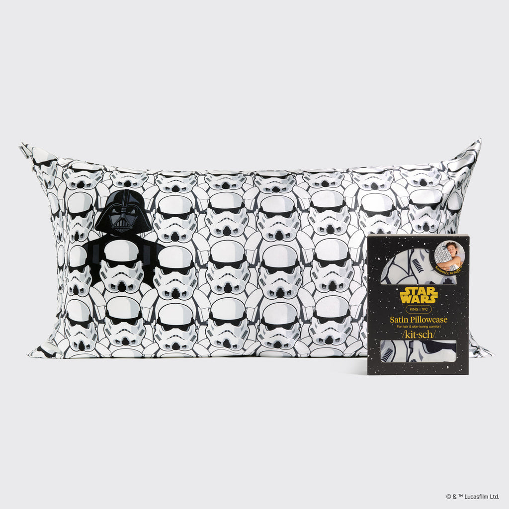Pillowcase Set, Kitsch Satin in Darth Vader & Stormtroopers 2 for Guest Rooms and Daily Bedroom Comfort image 1