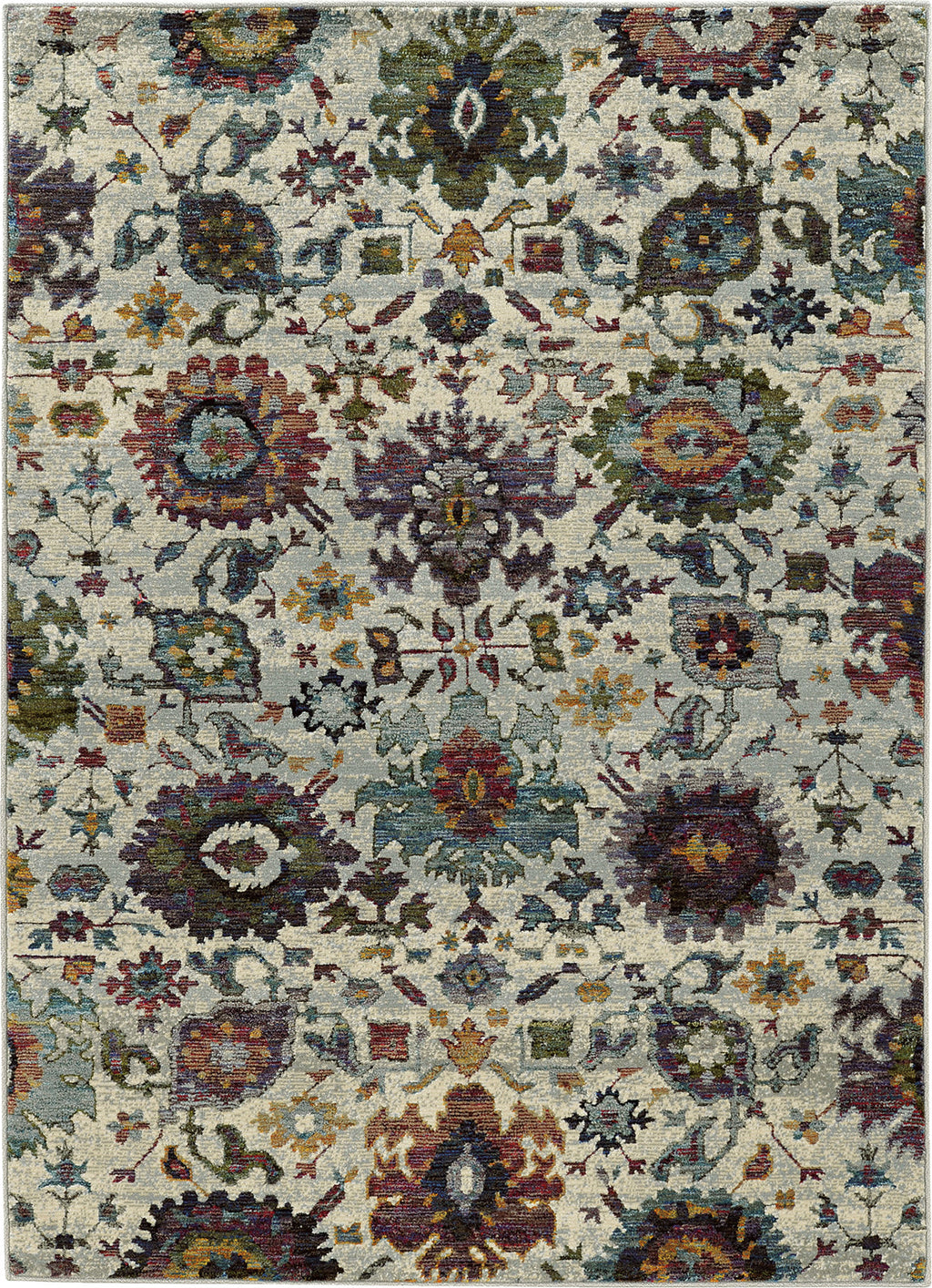 Area Rug, Andorra 7129A Stone Multi for Living Rooms, Bedrooms and Entryways, 11 Size Options image 1