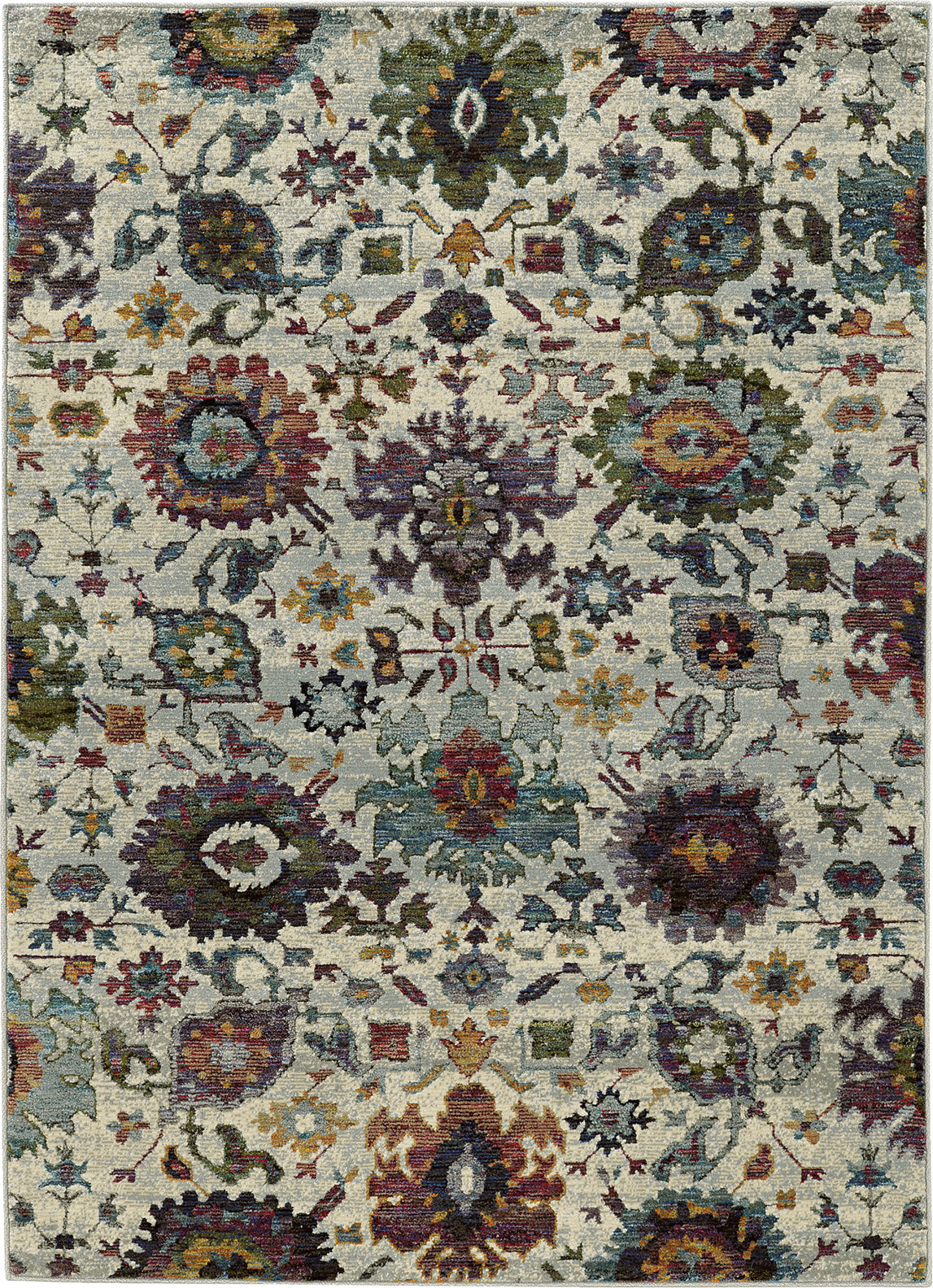 Area Rug, Andorra 7129A Stone Multi for Living Rooms, Bedrooms and Entryways, 11 Size Options image 1