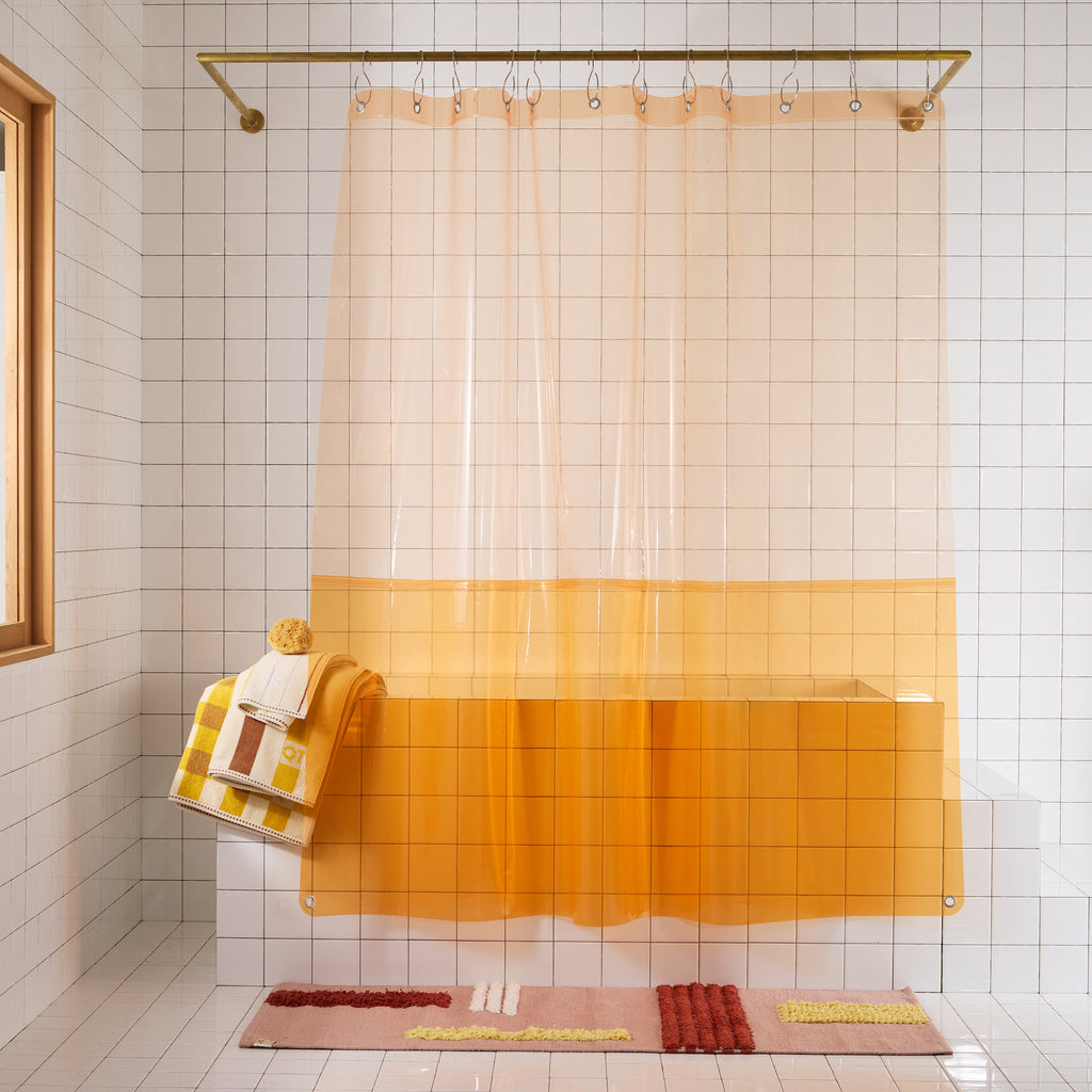 Shower Curtain, Orient Tangerine, EVA Material, 12 Gauge Material for Bathroom Showers, Privacy Screening and Everyday Decor image 1