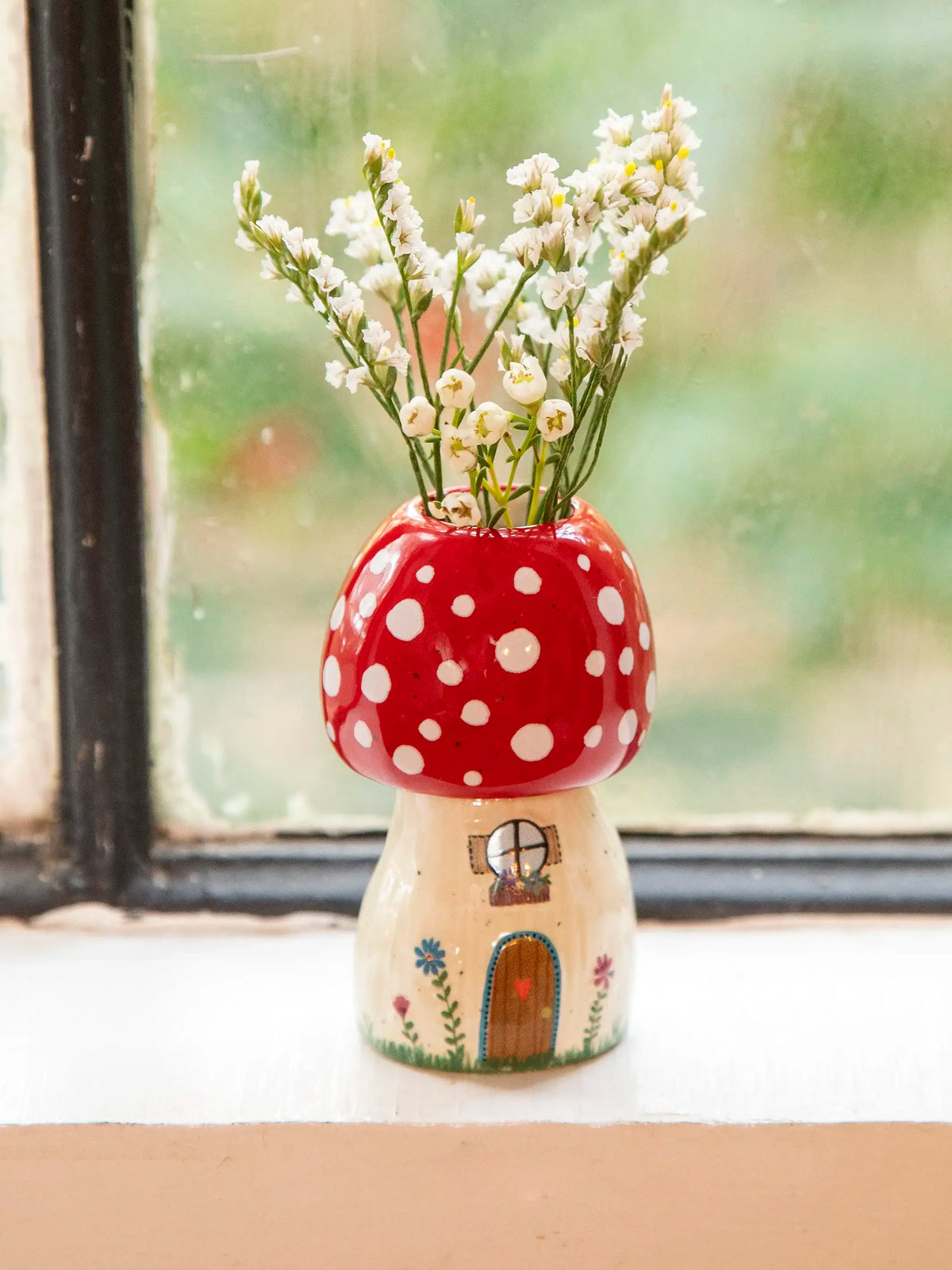 Decorative Vase, Cutest Little Bud Mushroom for Tabletop Arrangements and Home Decor, Designed for Flowers, Shelves and Living Spaces image 1