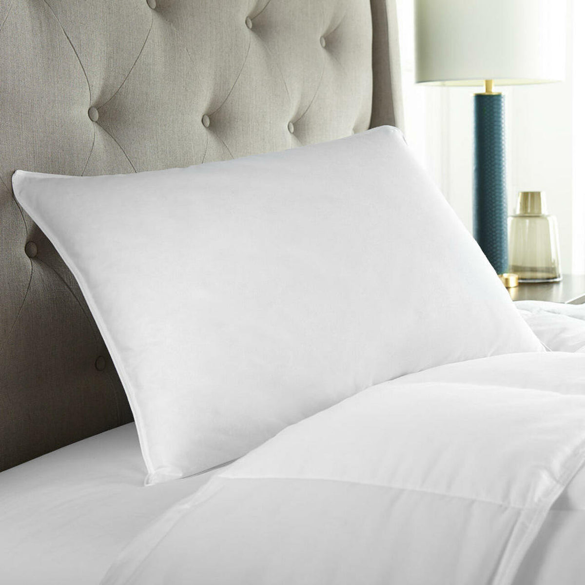 Bed Pillow, 50 50 White Goose Down & Feather Luxury Medium for Everyday Sleep and Guest Room Bedding, 3 Size Options image 1