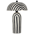 Portable Table Lamp, Lennox Striped Papier Mache for Bedrooms, Living Rooms and Reading Corners, 3 Color Options image 1