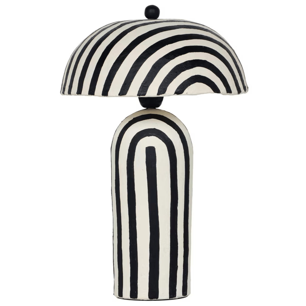 Portable Table Lamp, Lennox Striped Papier Mache for Bedrooms, Living Rooms and Reading Corners, 3 Color Options image 1